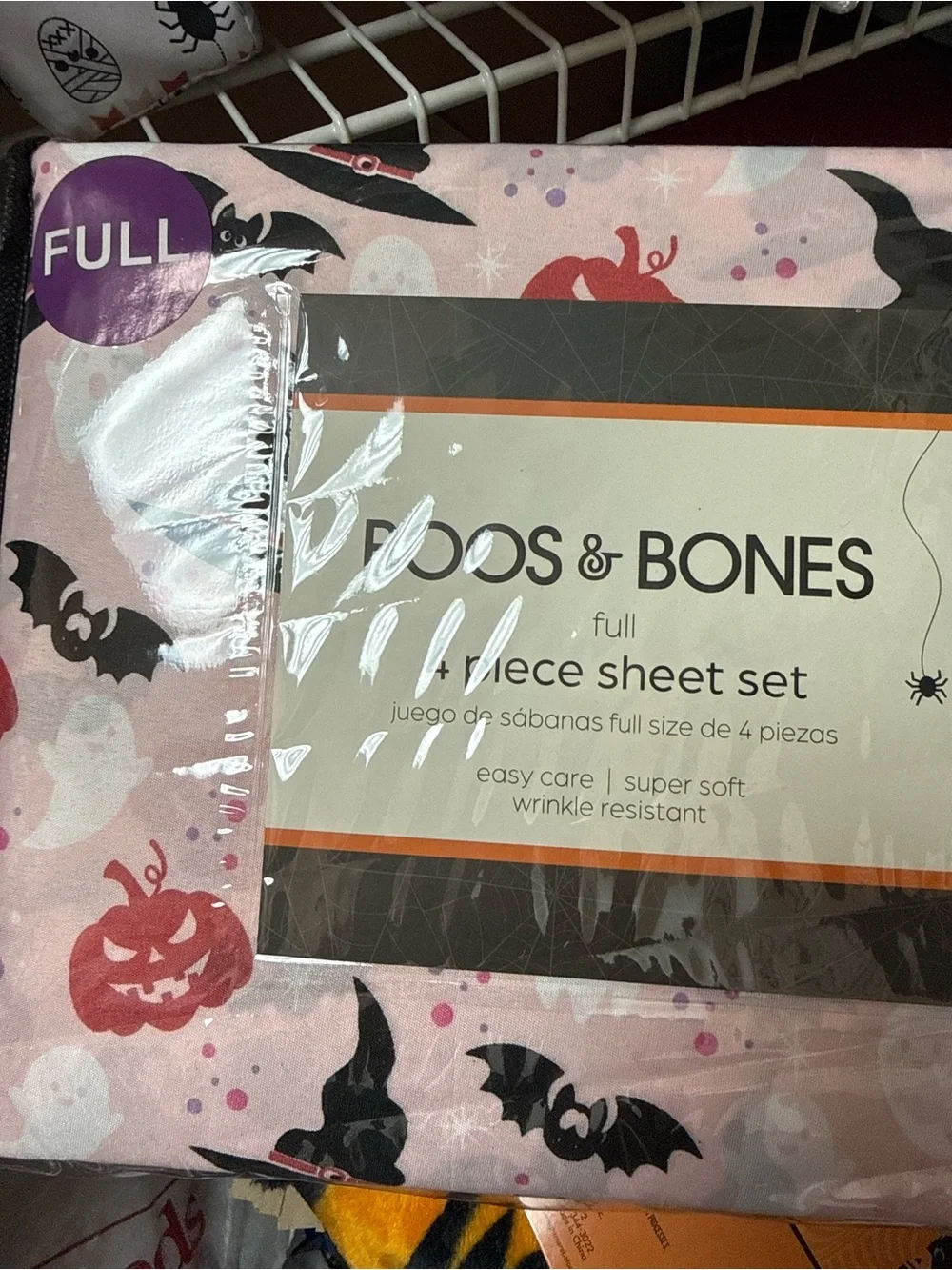 Pink bat halloween Full 4-Piece Sheet Set